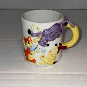 Vintage Jeffrey Snyder Mug Hey Diddle Diddle Nursery Rhyme Fairytale JSNY 3D